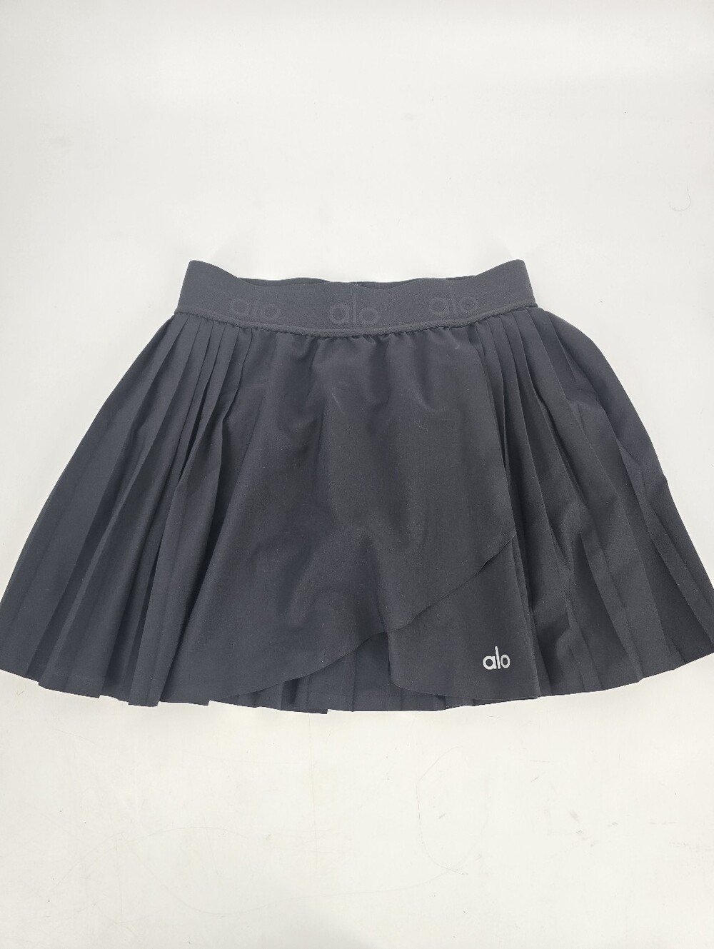 ALO Yoga Aces Black Tennis Pleated Mini Skort Size XS